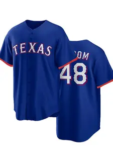 Men's Letter & Number Embroidery Baseball Jersey, Casual Loose V Neck Short Sleeve Baseball Top for Outdoor Sports, Baseball Training Jersey for Men