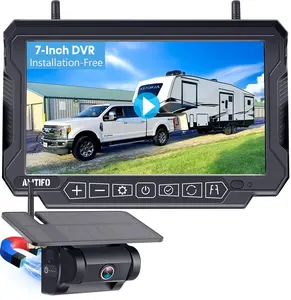 Magnetic Solar Wireless Backup Camera: 7" Portable 1 Min Easy Install No Delay Scratch-Proof Backup Camera for Trailer Rechargeable HD 1080P for Truck RV Camper AMTIFO A8