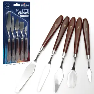 Bluebird 5 Pieces Stainless Steel Paint Palette Knife set, Color Mixing Set for Oil, Canvas, Acrylic Painting & Modelling Paste