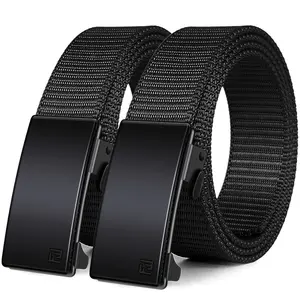 【Perfect fit】Fairwin Men's Ratchet Web Strap Micro-Adjust 1.25" Nylon Auto Buckle Sleek Golf & Casual Style Trendy Must-Have Belts Modern Synthetic Local Warehouse