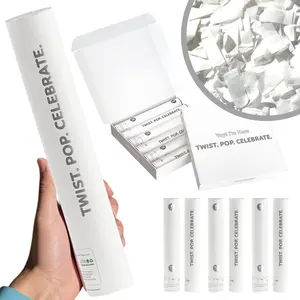 Confetti Cannons - Pure White (Biodegradable) , Party Cannons for Celebrations, Graduation, Birthday, Wedding, New Year Eve