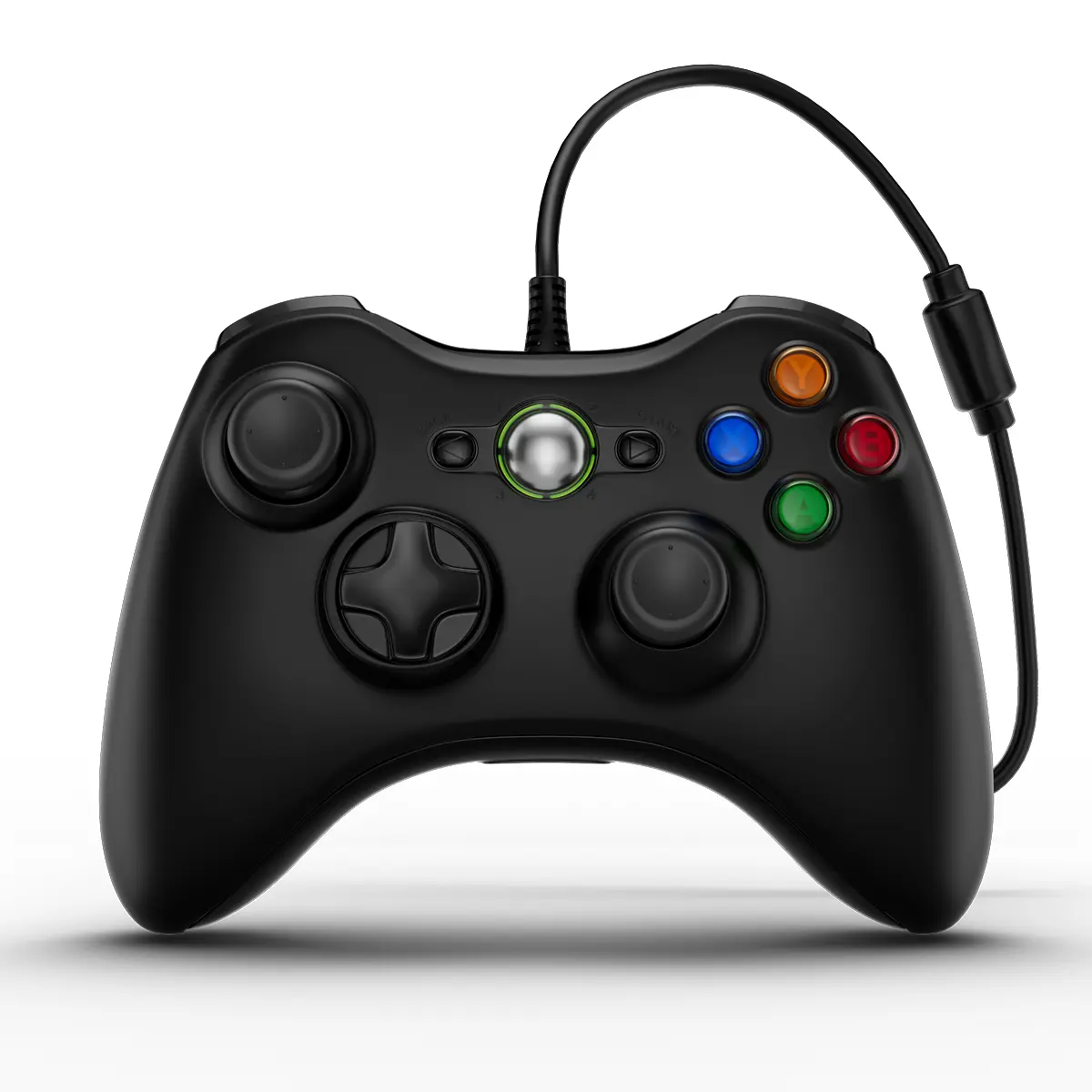 Wired Black Ergonomic Video Gamepad Controller for Xbox 360 & Windows PCs - 5.9ft USB Cord, Enhanced Chip for Lag-Free Gaming, Upgraded Joysticks & Sensitive Buttons, Dual Vibration Console Accessory with Glass Keys