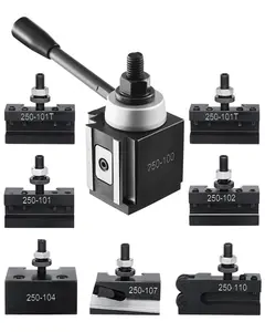 8-Piece Quick Change Tool Post Set for 6 to 12-Inch Mini Lathe Swing, Includes Lathe Tool Holders and Precision Tool Posts, Compatible with Standard Spindle Sizes, Enhances Setup Speed and Accuracy in Small Workshop Machining