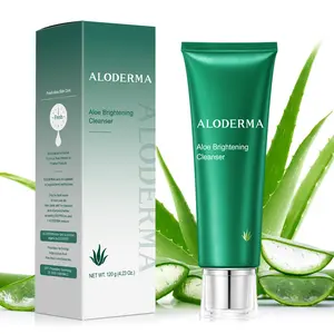 ALODERMA Brightening Facial Cleanser Featuring 77% Organic Aloe Vera Juice, Papaya, Niacinamide, & Shea Butter for Radiant, Moisturized, Even Skin, 4.2oz