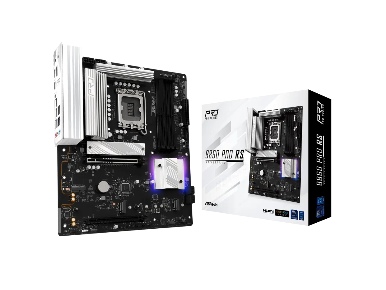 ASRock B860 Pro RS LGA 1851 Intel B860 SATA 6Gb/s DDR5 Intel Core Ultra ATX Motherboard