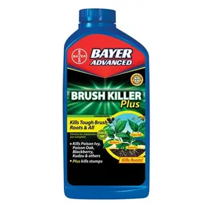 Bayer Brush Killer Plus Concentrate, 32oz Rain-Fast Root-Kill Weed Control Solution for Gardens