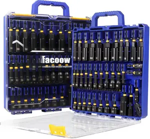 55PCS Impact Nut Driver Set, Magenetic Nut Driver Set for Impact Drills and Premium Deep Drivers, Wing Nut Setters, 1/4'' Quick Change, Bit Extention, S2 Steel Bits, Pivoting Nut Setter