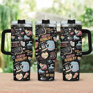 Retro Heated Rivalry Romance 40oz Tumbler, Hollanov Couple Romance Book Tumbler Cup, Hockey Rivals Couple Fan, Movie Book Gift