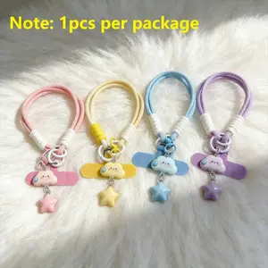 Trendy Flower Star Phone Case Lanyard Wrist Strap, Short Phone Camera Chain Keychain, Fashionable Versatile Daily Use Universal