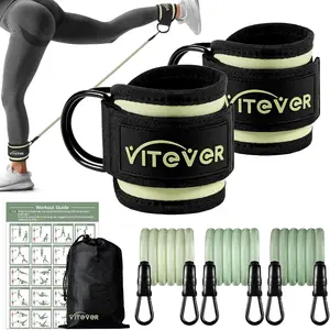 Glute Resistance Bands with Ankle Straps – VITEVER Leg & Booty Workout Bands for Women, Pilates & Home Gym Training Equipment