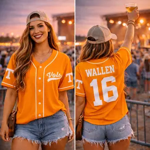 Country Music Baseball Jersey, @Wallen Vol 16 Jersey, World Tour 2026 Concert Jersey, Unisex Baseball Jersey Top, Sport Fan Style, Casual Streetwear, Sport Fan Style, Casual Streetwear