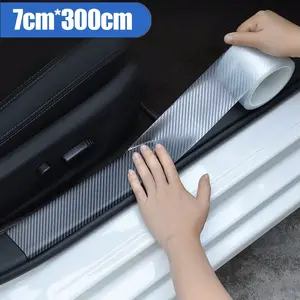 Carbon Fiber Car Door Edge & Bumper Protector, Transparent Anti-Scratch Pet Film, Easy Application Vehicle Protection Accessory