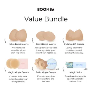 BOOMBA Value Bundle - Patented Sticky Bra Inserts - Pack of 5