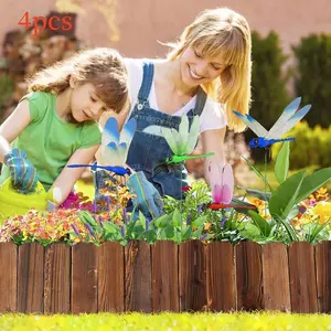 4-Pack Dragonfly Clips, Realistic Dragonfly Decor, Plastic Dragonfly for Garden Stakes, Indoor/outdoor Use, Fly Repellent, 3D Garden Decoration