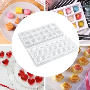 2 Pack Transparent Chocolate Mould, Candy Pastry Mold, DIY Baking Mould, Polycarbonate, for Sweets, Wedding or Birthday Cakes