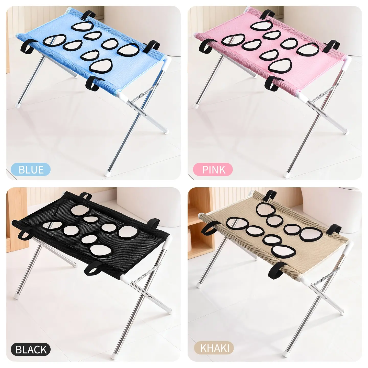 Cat Bath Rack Nail Clipper Holder, Anti-Scratch Bite Pet Grooming Hammock, Small Dog Shower Stand, Pet Care Essential Tool