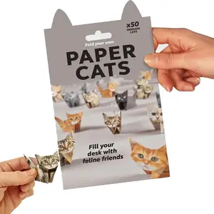 DIY Paper Cat Kit, 50 Sheets Foldable Cute Cat Patterns, Fun Craft Activity for Adults & Kids, Desktop Decoration Gift (approximately 50 Pieces)