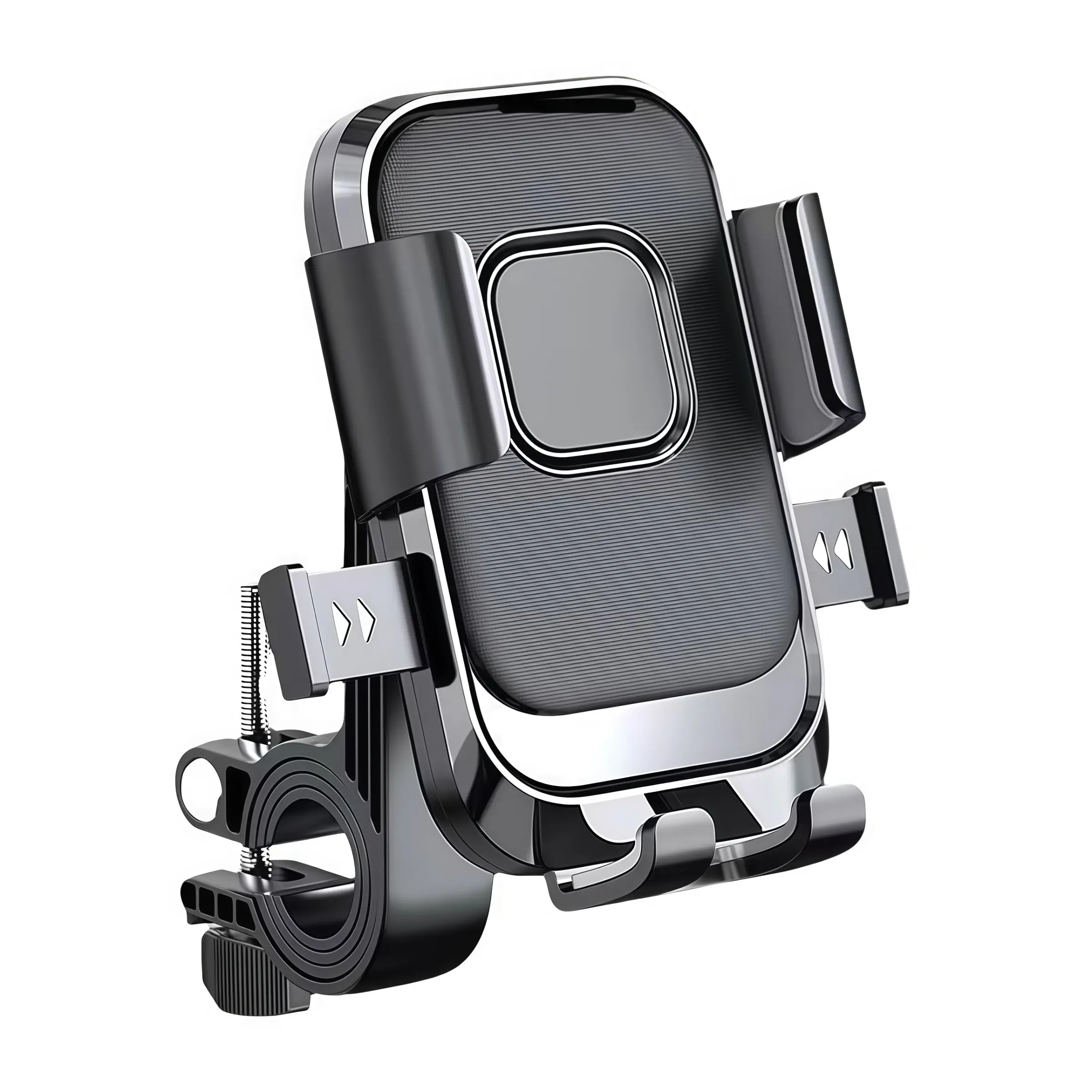 1Pc Motorcycle & Electric Scooter Handlebar Phone Holder - Universal Fit Design, 6-Claw Compression, Quick Lock & One-Hand Operation, Shockproof, 15-34MM Handlebar Compatible, Motorcycle Accessories