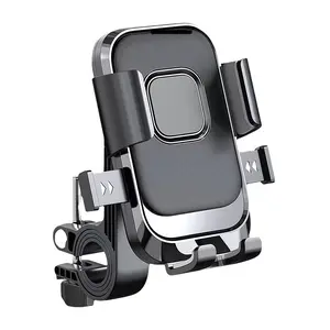 1Pc Motorcycle, Motorbike & Electric Scooter Handlebar Phone Holder - Universal Fit Design, 6-Claw Triangular Compression, Quick Lock & One-Hand Operation, Shockproof & 15-34MM Handlebar Compatible for Riders