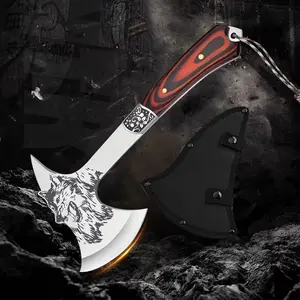 Wolf Head Axe,Outdoor Multifunctional Axe,Mountain Axe,Suitable for Home Use,Camping, Exploration,Hunting,etc,Stainless Steel Field Tactical Axe, ldeal Outdoor Gift for Men,Multi-Tool for Camping