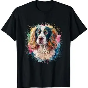 Men Woman Colorful Watercolor English Springer Spaniel T-Shirt