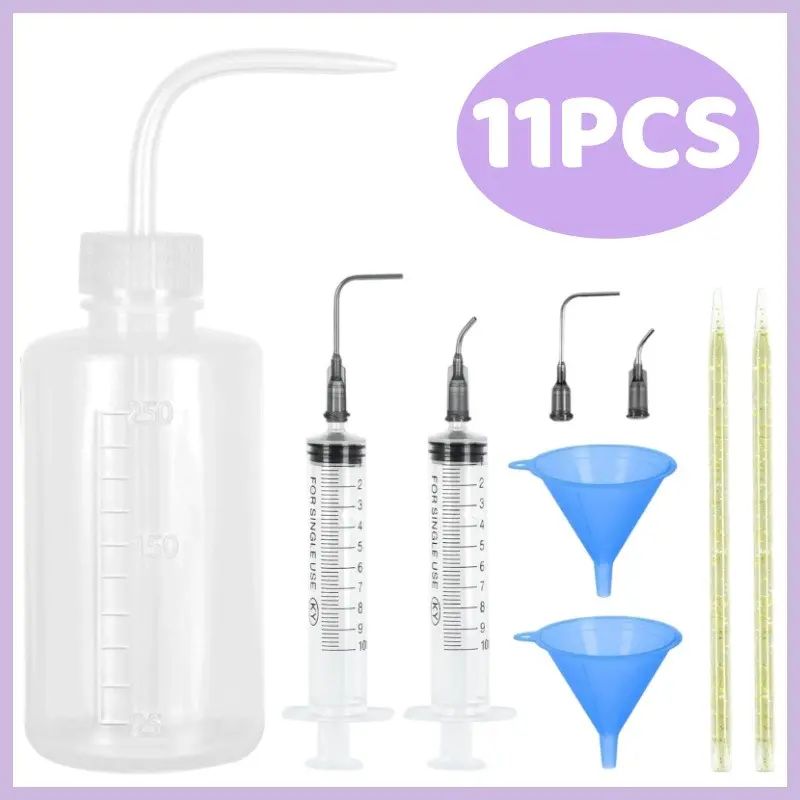 Home Improvement 8.45oz 11Pcs Snow Globe Tumbler Water Bottle DIY Supplies Kit - Craft Set for Enthusiasts with Bent Syringe, Large Capacity Funnel, Squeeze Bottles, Easy Degassing Tool