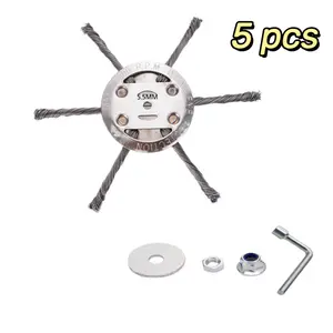 【Buy 1 Get 4】Weed Wacker ReplacementHeads,Steel Wire Trimmer Head,Duty WeedBrush Cutter Attachment for Electric & CordlessString Trimmers,ldeal for Grass,Moss & RustRemoval.