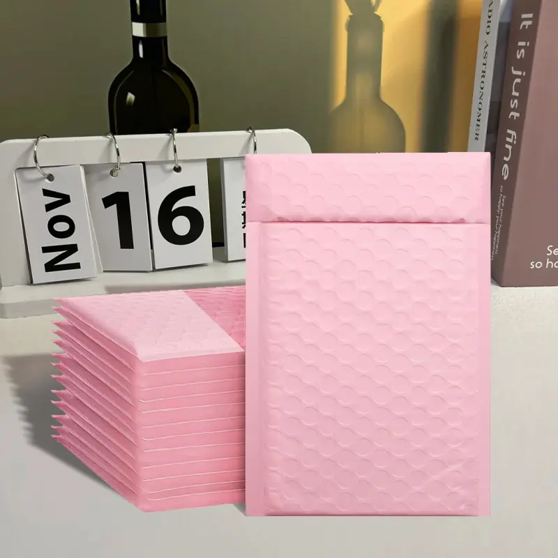 Pink Padded Bubble Poly Mailers, 8x9 inches 25-Pack Mailing Envelopes for Small Items Shipping & Office Stationery Supplies