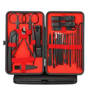 Manicure Set,24pcs Nail ClipperODDPC Grooming Pedicure Kit,Professional Stainless Steel with Leather Travel Case Men & Women Gifts