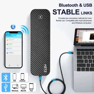 Portable A4 Mini Thermal Printer, Inkless Wireless Design, 2600mah Battery, Bluetooth-compatible & USB Type-C, for Android iOS, Office Home School Travel