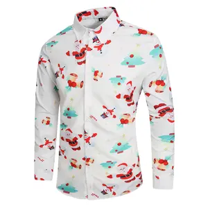 JUNBAOSS Christmas Shirt for Men Unisex Casual Long Sleeves Button Down Shirts Regular Fit Fashion Comfy Flower Printed Blouse Clothing Outfits for Daily Wear Classic Soft Floral Menswear Polyester Stylish Hawaiian Tropical Tops Gift Ideas for Men tiktoks