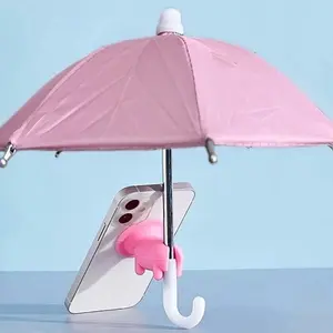 Outdoor Cycling Phone Sunshade Umbrella Cute Pig Stand Motorcycle Umbrella Portable Small UV Protection Rainproof Umbrella