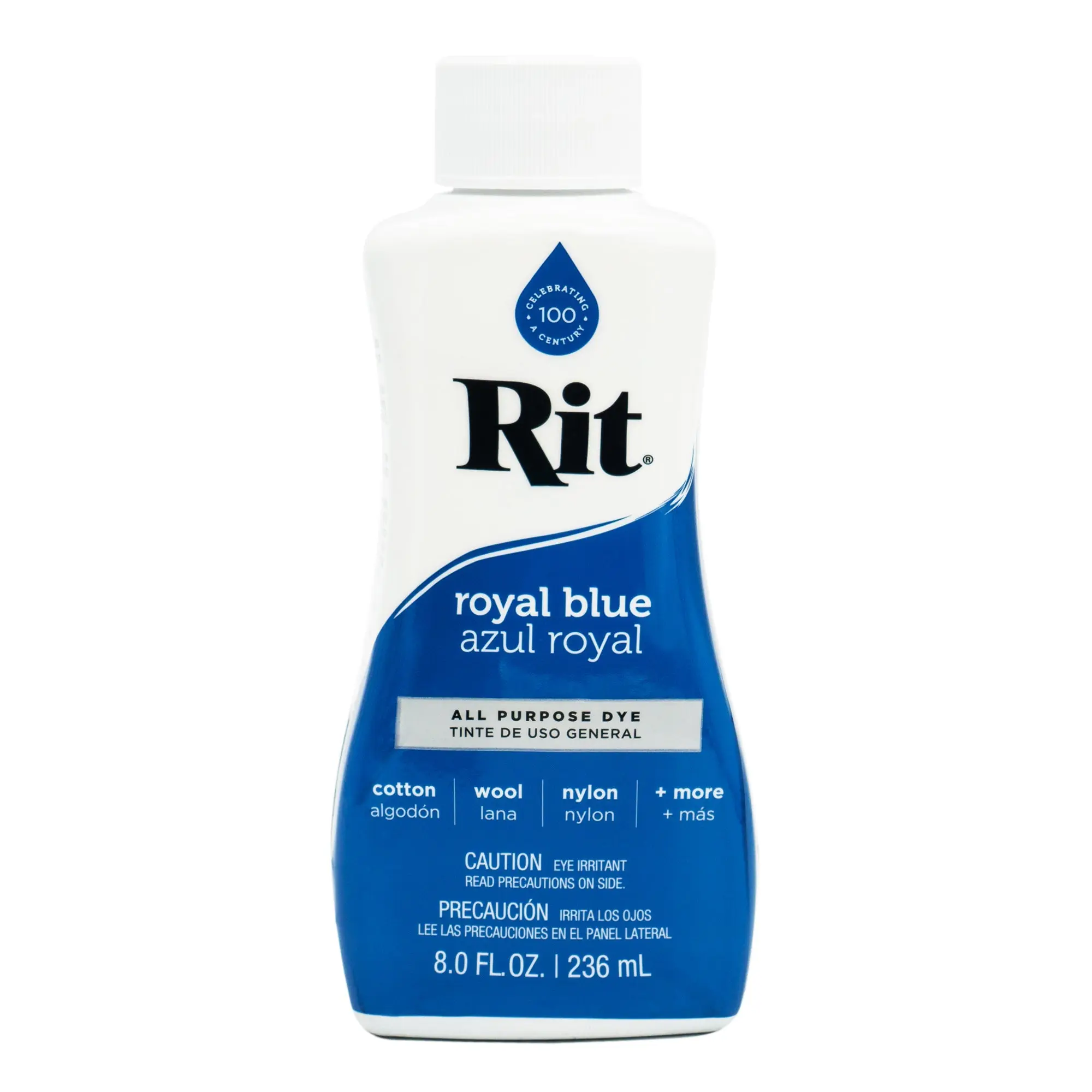 RIT All-Purpose Dye - Royal Blue for Cotton Wool Silk & More Durable Non-Toxic DIY Kit for Crafts - 8 fl oz