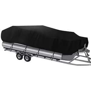 Trailerable Boat Cover Waterproof Marine Grade Polyester Canvas Fits 21-24ft Boats with Up to 104" Beam Width for Outdoor Use