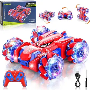 Spider Remote Control Stunt Car 2.4Ghz RC Toy Cars with LED Headlight 4WD Off-Road 360° Rotating Drift Car for Kids