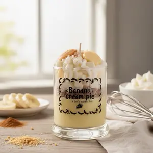 Banana Cream Pie Candle - Scented with Banana Pudding, Home Decor, Gift Idea, Dessert Candles Perfume Cakes