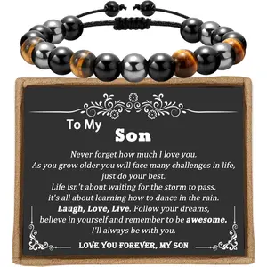 Graduation Gifts for Teens Boys Son, Happy Birthday Gifts for 9 10 11 12 13 15 16 21 30 40 50 60 Year Old Boy as Adjustable ID Triple Protection Bracelet for Men Dad Grandson  Boyfriend