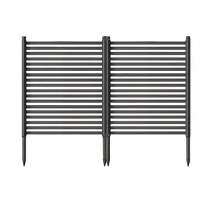 Gaomon 2 Panels No-Dig Metal Privacy Fence Screen, 48" H * 48" W Outdoor Air Conditioner Fence, Rustproof AC Unit Cover to Hide Trash Bins, Pool Equipment Enclosure, Decorative Garden, Patio & Backyard sombrilla de