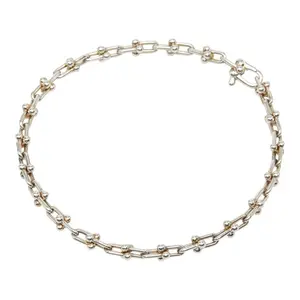 Pre-owned Tiffany & Co. Sterling Silver 925 (Ag925) Small Leather Goods HardWear Micro Link Silver Bracelet