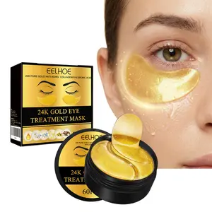 60pcs 24K Gold Collagen Eye Mask Anti-Aging Dark Circles Removal eye Patches Moisturizing Hyaluronic Acid Brightening Face Care Products Skin Care Tools for Women Men Soothing Moisturizer Moisture，