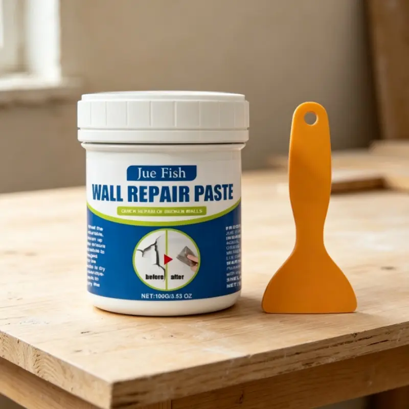 Drywall Wall Repair Kit with Wall Repair Paste, Spackle and Scraper, Easy DIY Filler for Holes, Cracks and Surface Touch-Ups, Home & Household Use