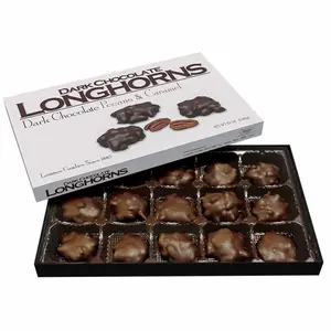Lammes Candies Dark Chocolate Longhorn Praline Combo Gift Box 15 Pieces Per Box, 2 Box