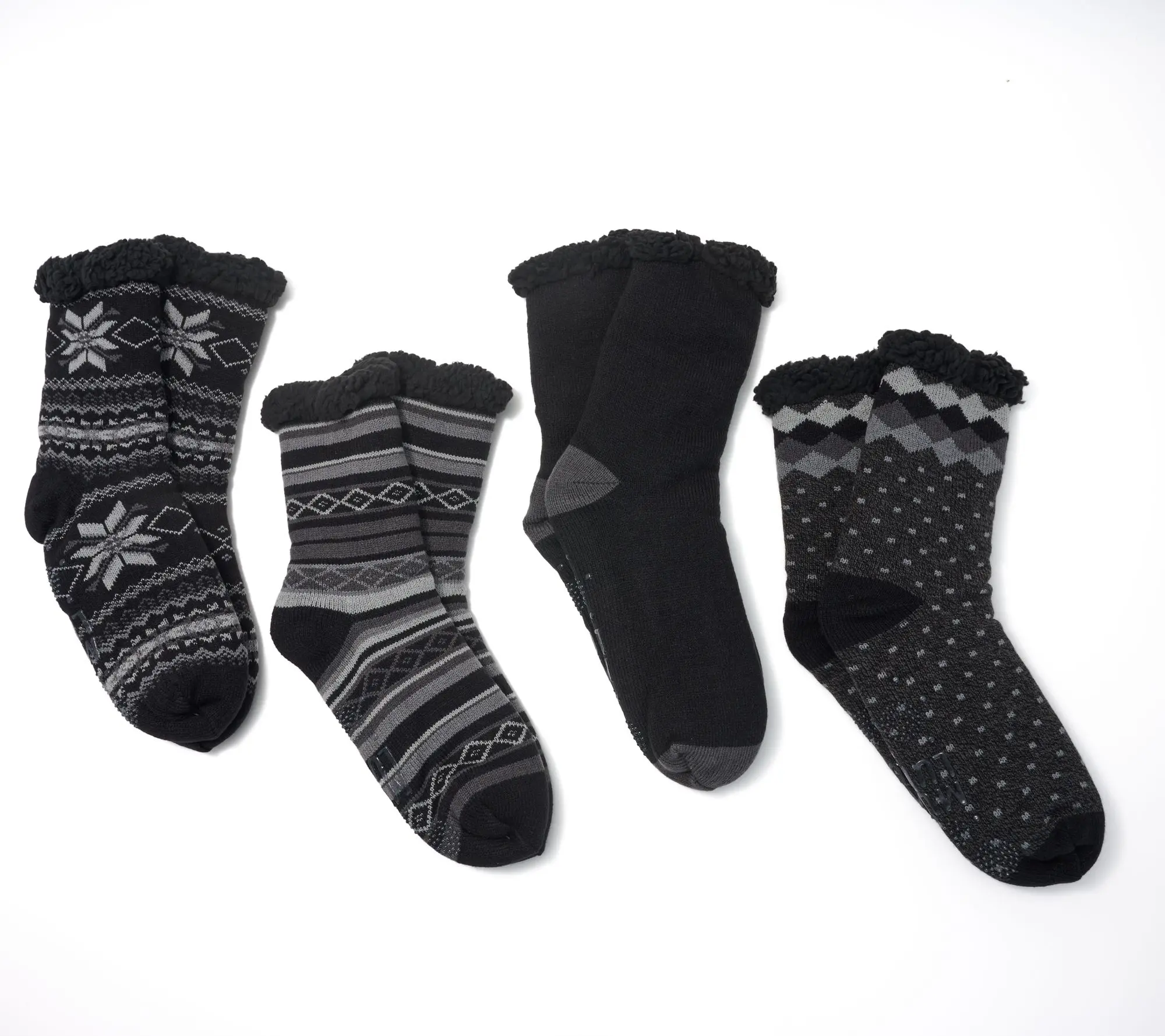 MUK LUKS Set of 4 Pair Men's Shea Butter Infused Cabin Socks MUK LUKS Set of 4 Pair Men's Shea Butter Infused Cabin Socks