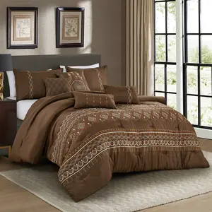 Boho Embroidery Comforter Set 7-Piece｜Warm Winter Bedding｜Cozy Southwestern Bedroom Look