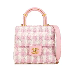 Pre-owned CHANEL Tweed Shoulder Bags Top Handle Mini Flap 2way Bag