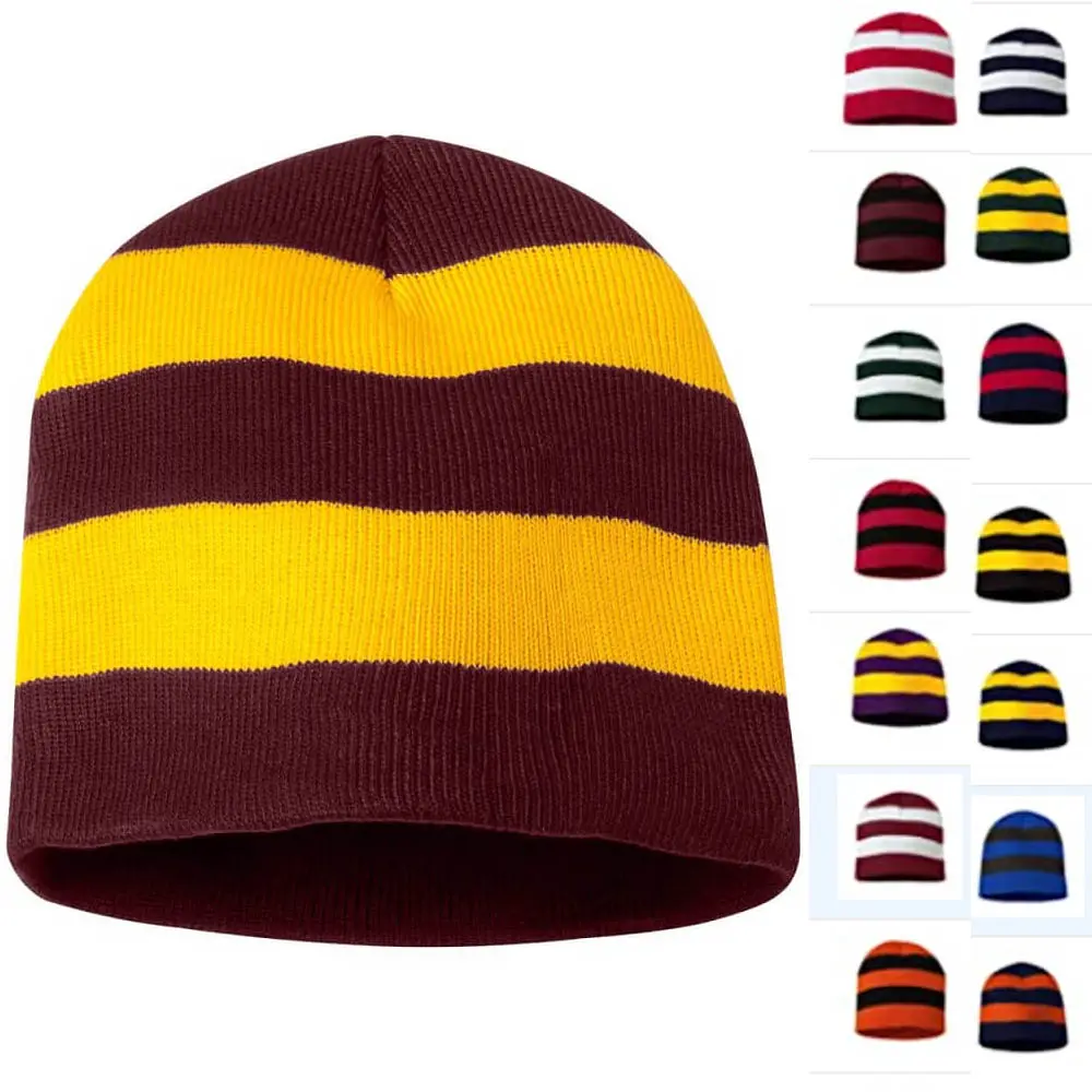 COUVER Striped Knit Warm Beanie Winter Hats COUVER Striped Knit Warm Beanie Winter Hats
