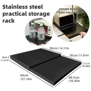 Extendable Pull Out Metal Kitchen Drawer Organizer | Large Capacity Multi-Functional Rustproof Slide Out Shelf for Kitchen Cabinet Storage & Organization