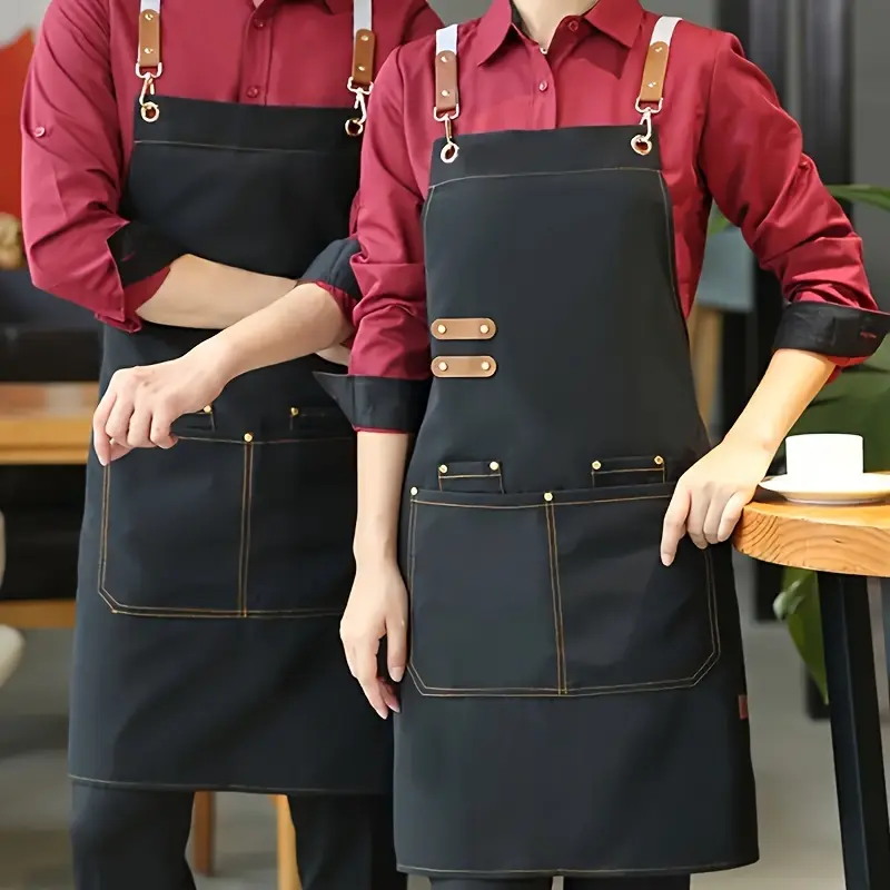 Fashion Unisex Waterproof Cotton Linen Canvas Apron - Adjustable Straps, Pocket, Stain Resistant, Durable, Comfortable - For Home Baking Days, Farm, Bistro Use - Home, Professional Gift Option, Great For Home Baking Days, Abrasive Resistant Clothing
