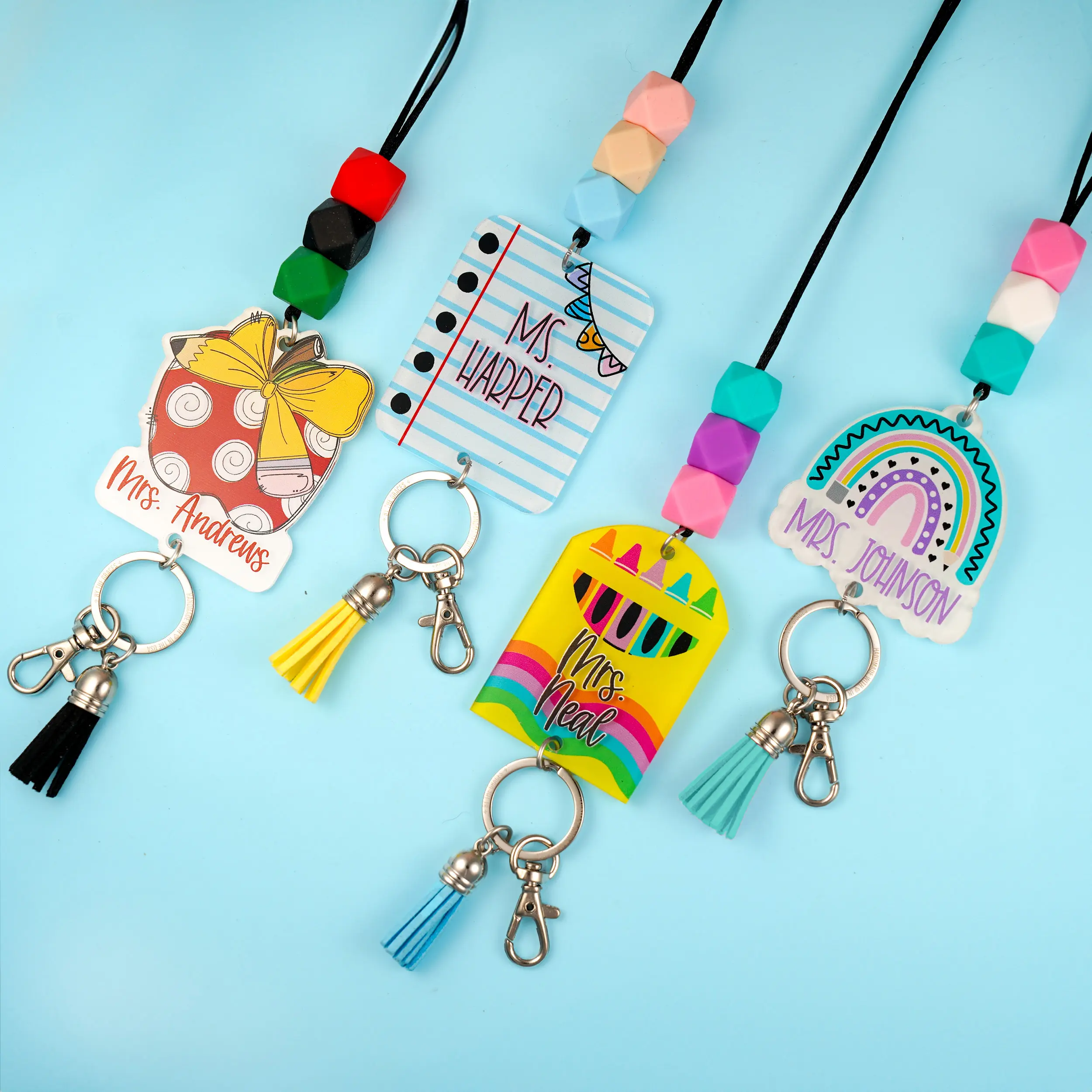 Back to School Teacher Lanyards - Personalized Lanyard with Name - Lanyard with Badge Holder - Affordable Teacher Gift