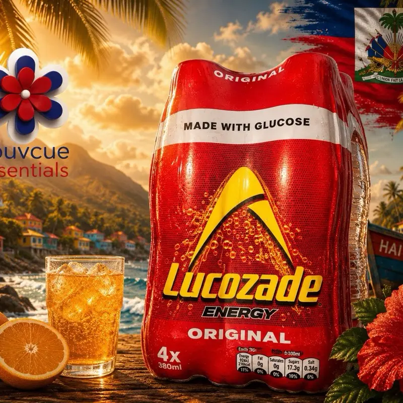 Lucozade Energy Original Soft Drink – 4 Pack (4 x 380ml Bottles) | Glucose Energy Drink
